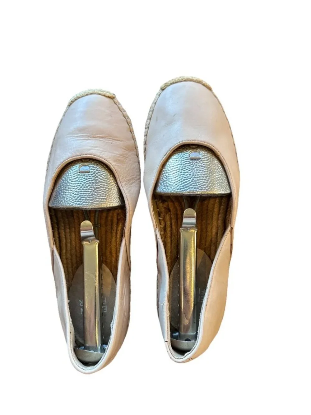Eileen Fisher Espadrille Sandal Beige Leather Womens 7.5